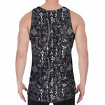 Black And White Mystic Wicca Print Men's Velvet Tank Top