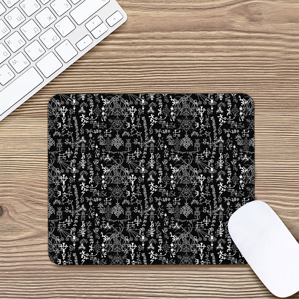 Black And White Mystic Wicca Print Mouse Pad