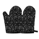 Black And White Mystic Wicca Print Oven Mitts