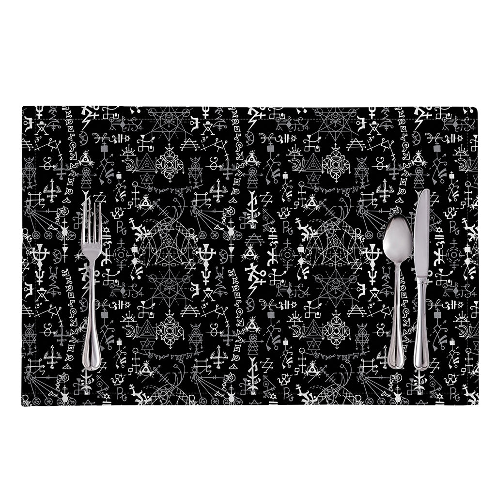 Black And White Mystic Wicca Print Placemat