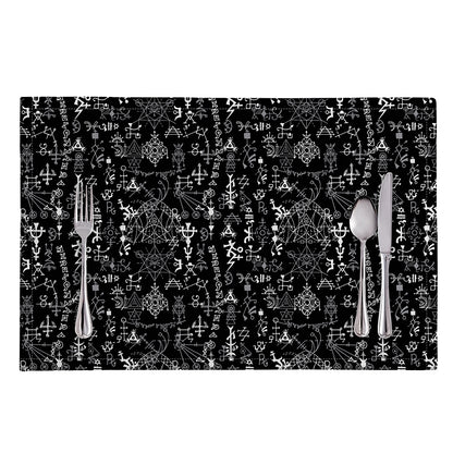 Black And White Mystic Wicca Print Placemat