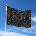 Black And White Mystic Wicca Print Polyester Flag
