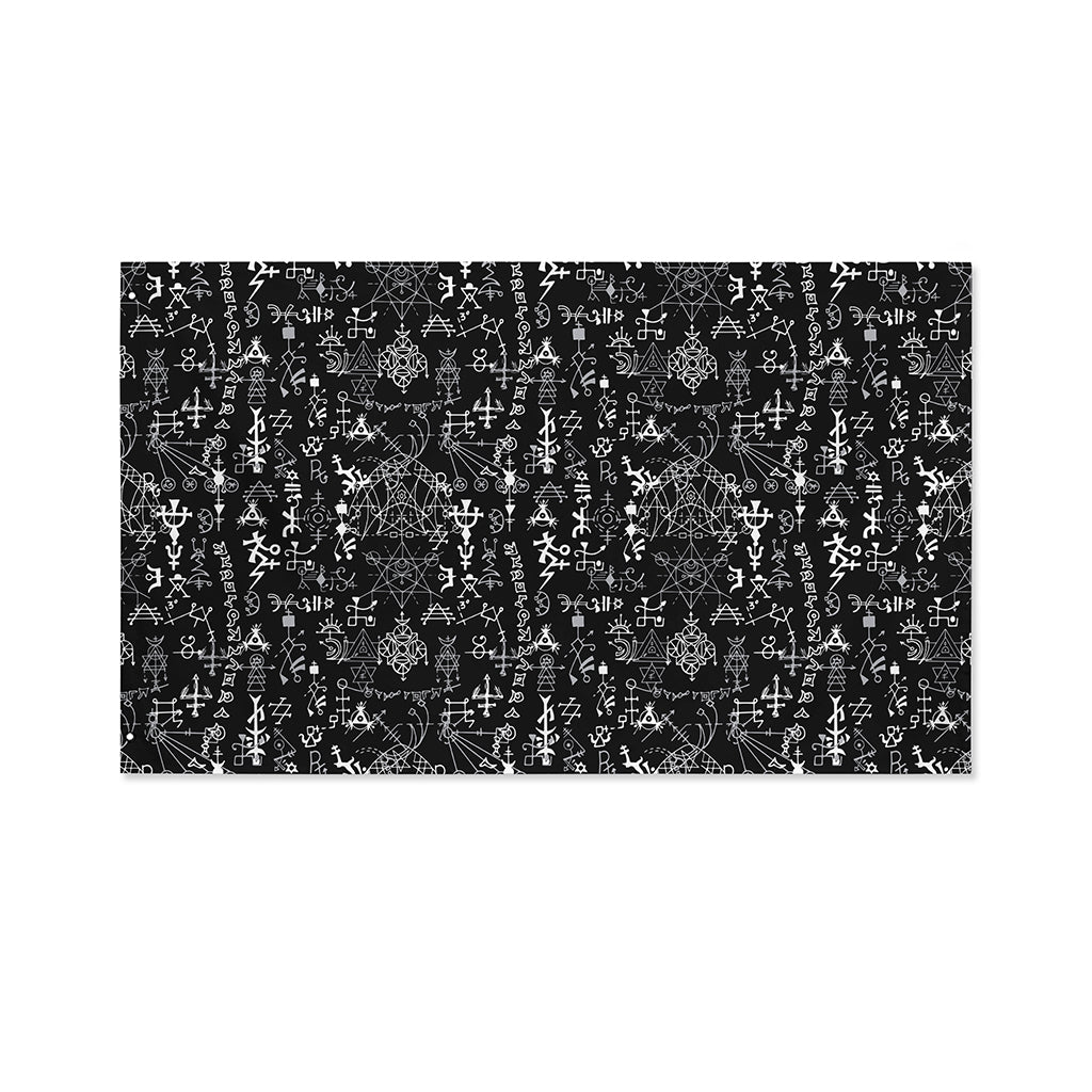 Black And White Mystic Wicca Print Polyester Flag