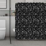 Black And White Mystic Wicca Print Polyester Shower Curtain