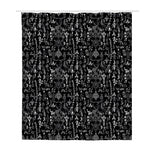 Black And White Mystic Wicca Print Polyester Shower Curtain