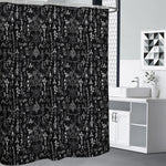 Black And White Mystic Wicca Print Premium Shower Curtain
