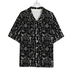 Black And White Mystic Wicca Print Rayon Hawaiian Shirt