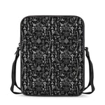 Black And White Mystic Wicca Print Rectangular Crossbody Bag