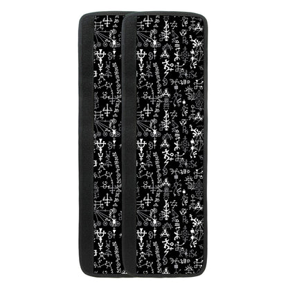 Black And White Mystic Wicca Print Refrigerator Handle Covers