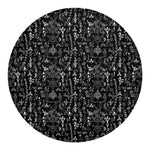 Black And White Mystic Wicca Print Round Blanket