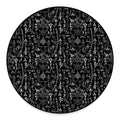 Black And White Mystic Wicca Print Round Floor Mat