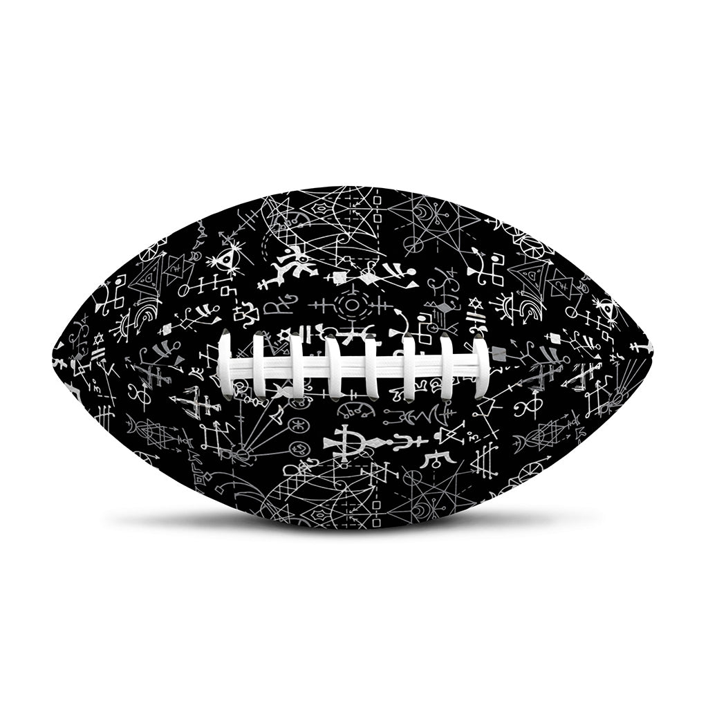 Black And White Mystic Wicca Print Rugby Ball
