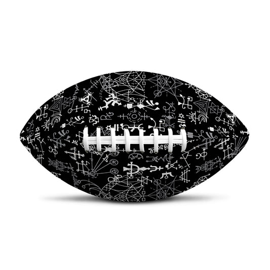 Black And White Mystic Wicca Print Rugby Ball