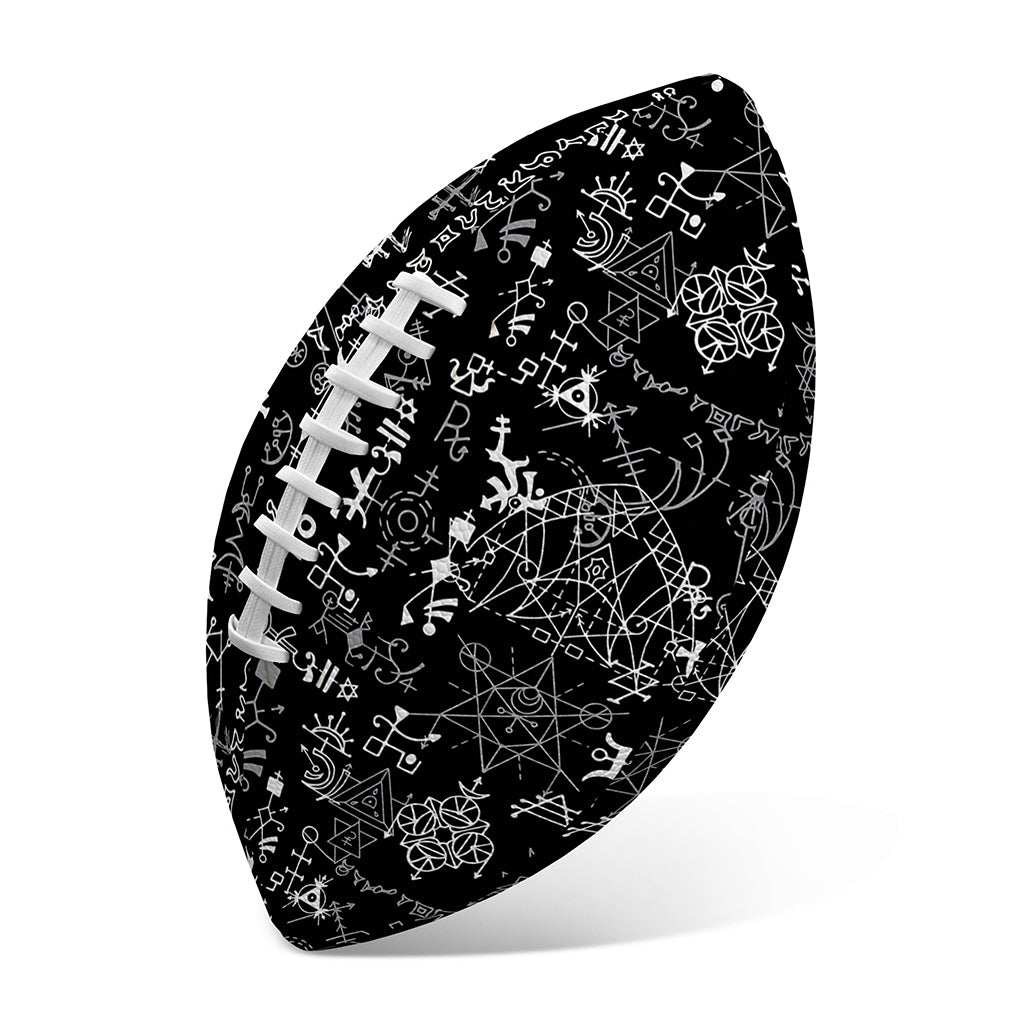 Black And White Mystic Wicca Print Rugby Ball
