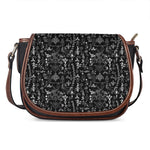 Black And White Mystic Wicca Print Saddle Bag