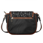 Black And White Mystic Wicca Print Saddle Bag