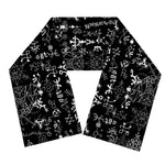 Black And White Mystic Wicca Print Scarf