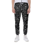 Black And White Mystic Wicca Print Scuba Joggers