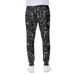 Black And White Mystic Wicca Print Scuba Joggers