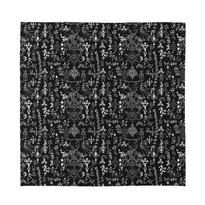 Black And White Mystic Wicca Print Silk Bandana