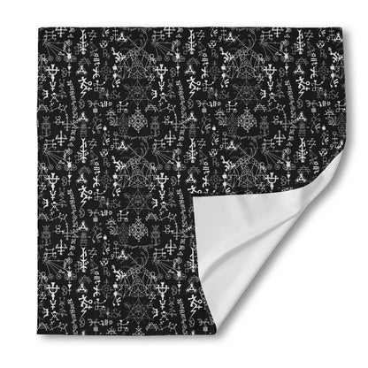 Black And White Mystic Wicca Print Silk Bandana
