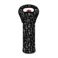 Black And White Mystic Wicca Print Single Neoprene Wine Tote