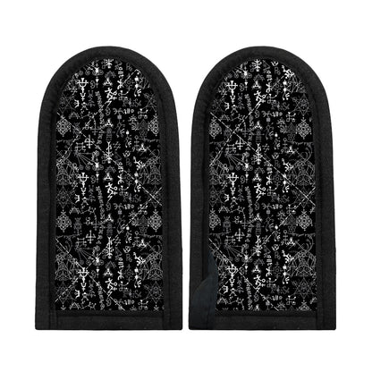 Black And White Mystic Wicca Print Skillet Handle Cover
