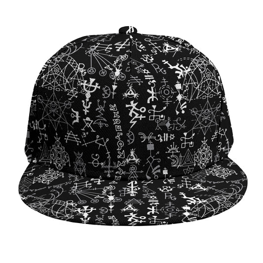 Black And White Mystic Wicca Print Snapback Cap