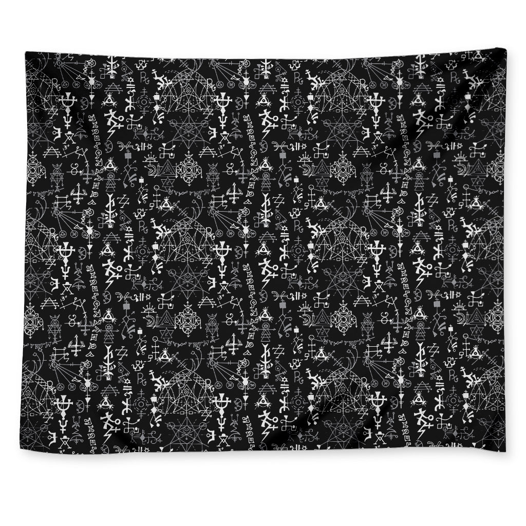 Black And White Mystic Wicca Print Tapestry