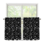 Black And White Mystic Wicca Print Tier Curtains