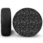 Black And White Mystic Wicca Print Tire Cover