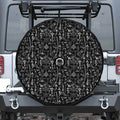 Black And White Mystic Wicca Print Tire Cover With Camera Hole