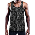 Black And White Mystic Wicca Print Men's Workout Tank Top