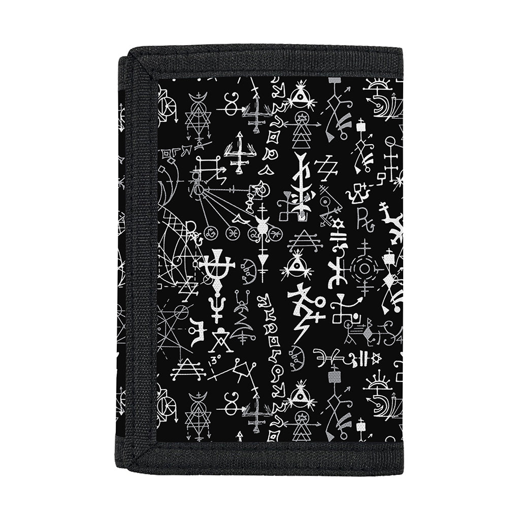 Black And White Mystic Wicca Print Trifold Wallet