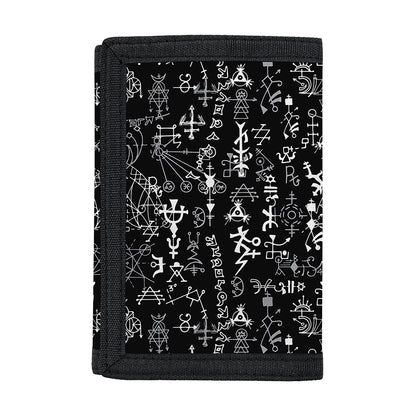 Black And White Mystic Wicca Print Trifold Wallet