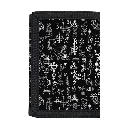 Black And White Mystic Wicca Print Trifold Wallet