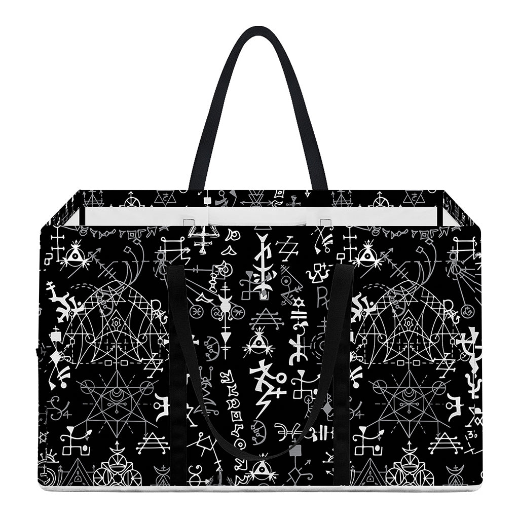 Black And White Mystic Wicca Print Utility Tote Bag