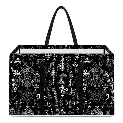 Black And White Mystic Wicca Print Utility Tote Bag