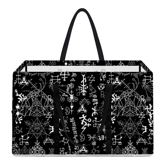 Black And White Mystic Wicca Print Utility Tote Bag