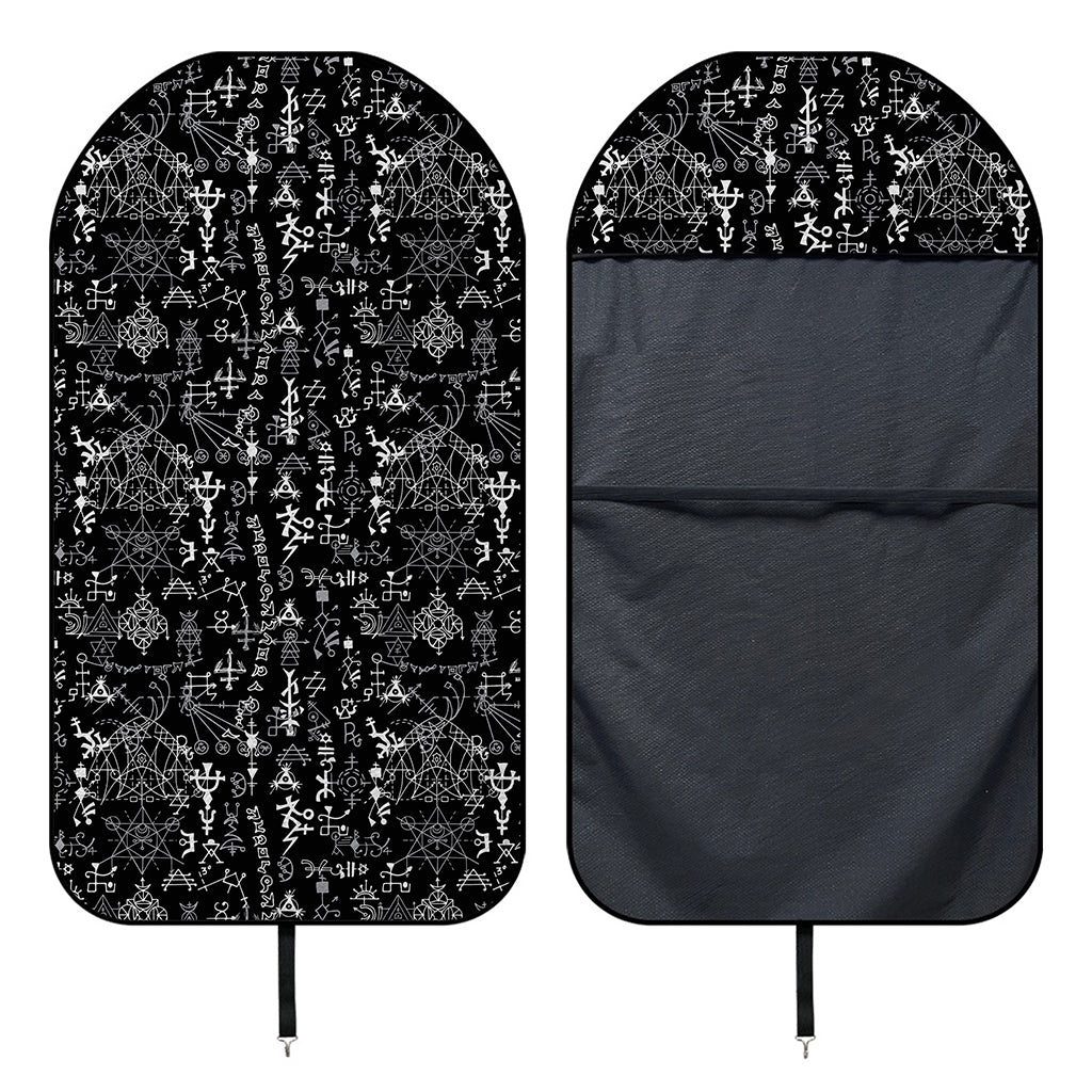 Black And White Mystic Wicca Print Waterproof Car Seat Cover