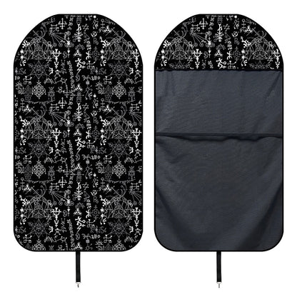Black And White Mystic Wicca Print Waterproof Car Seat Cover