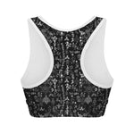 Black And White Mystic Wicca Print Women's Sports Bra