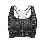 Black And White Mystic Wicca Print Women's Sports Bra