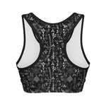 Black And White Mystic Wicca Print Women's Sports Bra