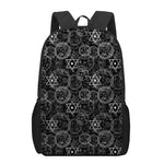 Black And White Mystic Witch Print 17 Inch Backpack