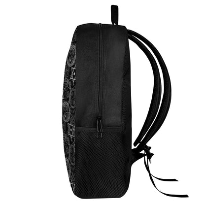 Black And White Mystic Witch Print 17 Inch Backpack