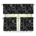 Black And White Mystic Witch Print 3 Piece Kitchen Curtains