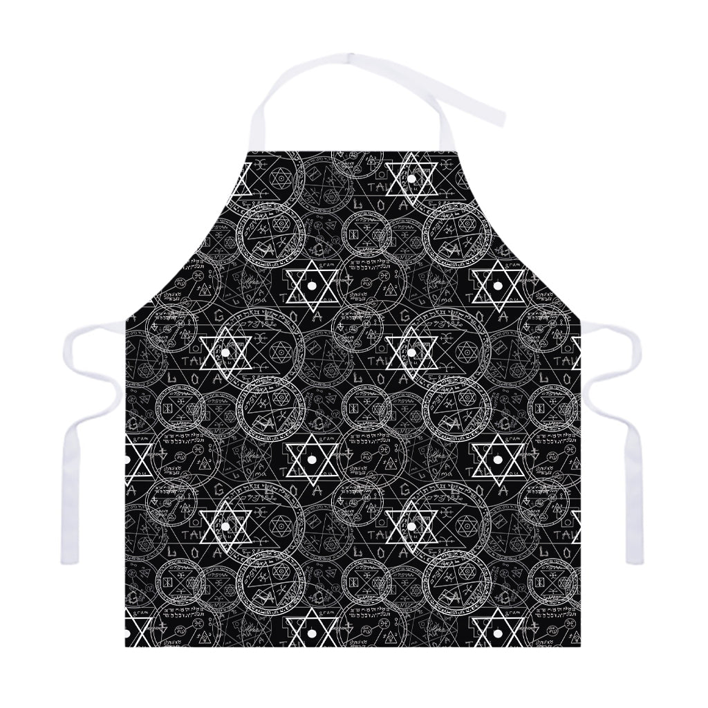 Black And White Mystic Witch Print Adjustable Apron