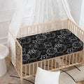 Black And White Mystic Witch Print Baby Crib Sheet