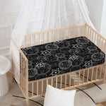Black And White Mystic Witch Print Baby Crib Sheet